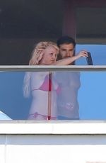 BRITNEY SPEARS in Bikini at a Hotel Balcony in Hawaii 06/30/2021