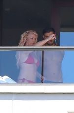 BRITNEY SPEARS in Bikini at a Hotel Balcony in Hawaii 06/30/2021