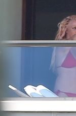 BRITNEY SPEARS in Bikini at a Hotel Balcony in Hawaii 06/30/2021