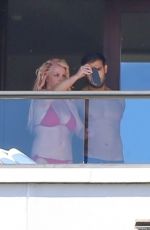 BRITNEY SPEARS in Bikini at a Hotel Balcony in Hawaii 06/30/2021