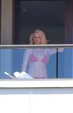 BRITNEY SPEARS in Bikini at a Hotel Balcony in Hawaii 06/30/2021