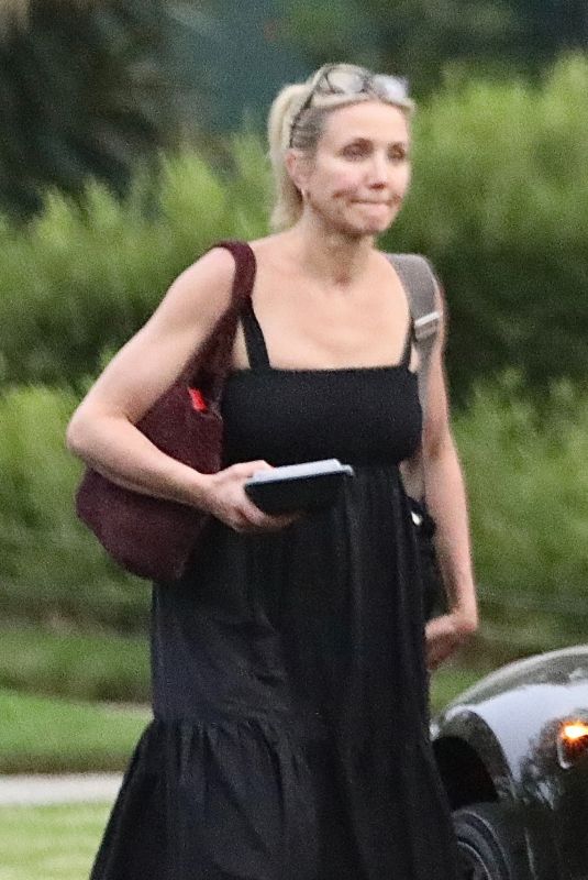 CAMERON DIAZ Leaves a Friend’s House in Beverly Hills 07/22/2021