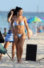 CAMILA MENDES in Bikini on a Set at Miami Beach 07/30/2021