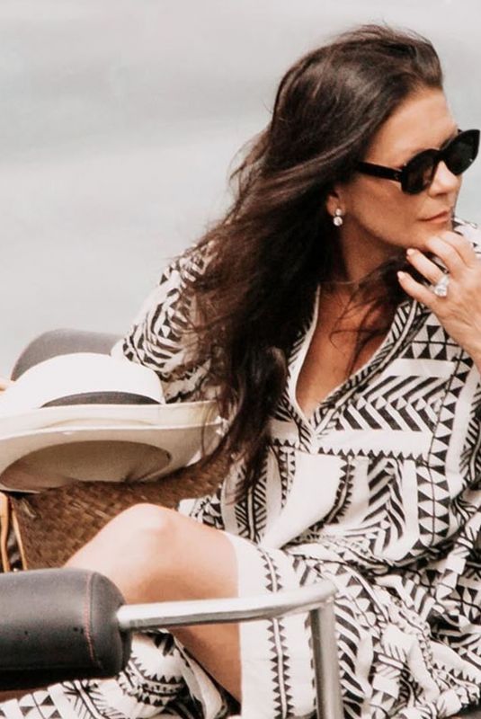CATHERINE ZETA JONES at a Boat Ride in Mallorca 07/12/2021