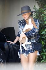 CHRISSY TEIGEN Out with Her New Dog in Santa Monica 07/28/2021