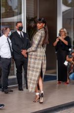 CINDY BRUNA Leaves Martinez Hotel at 74th Cannes Film Festival 07/16/2021