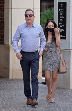 CINDY VELA and  Kiefer Sutherland Out on Rodeo Drive in Beverly Hills 07/12/2021