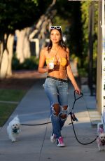 CJ FRANCO Out with Her Dogs in West Hollywood 07/26/2021