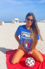 CLAUDIA ROMANI in Bikini Bottom ant Italian Soccer T-shirt 07/10/2021