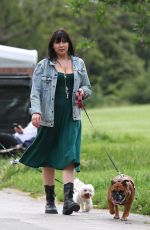 DAISY LOWE Out with Her Dog in Primrose Hill 07/01/2021