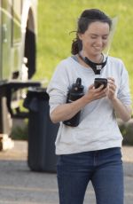 DAISY RIDLEY on the Set of The Marsh King