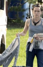 DAISY RIDLEY on the Set of The Marsh King