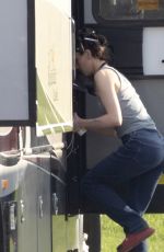 DAISY RIDLEY on the Set of The Marsh King