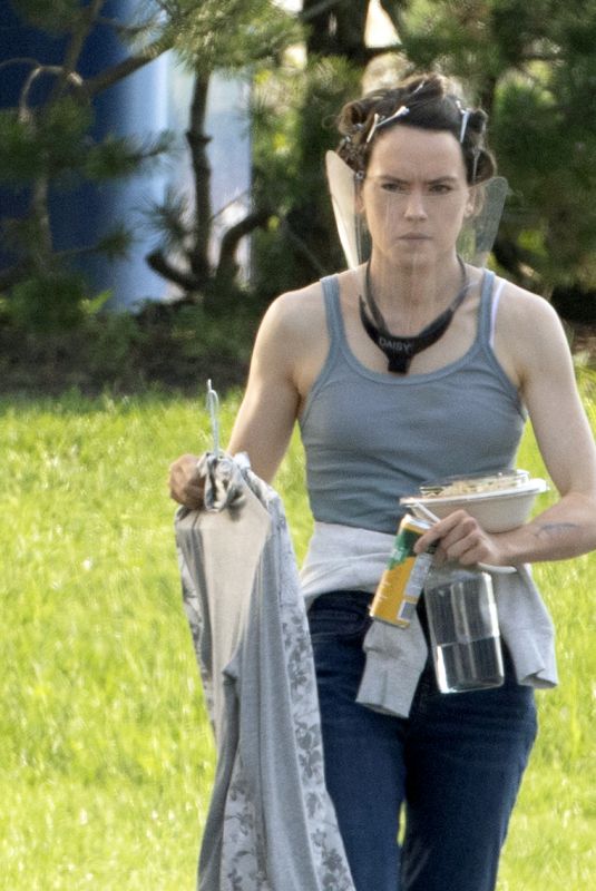 DAISY RIDLEY on the Set of The Marsh King’s Daughter in Toronto 07/30/2021