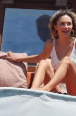 DELILAH HAMLIN in a White Bikini at a Boat in Mykonos 07/15/2021