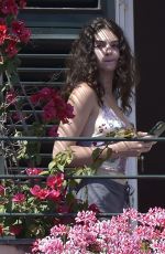 DEVA CASSEL Poses on Balcony of Her Hotel in Milan 07/02/2021