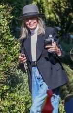 DIANE KEATON Arrives at Her Home in Santa Monica 07/21/2021