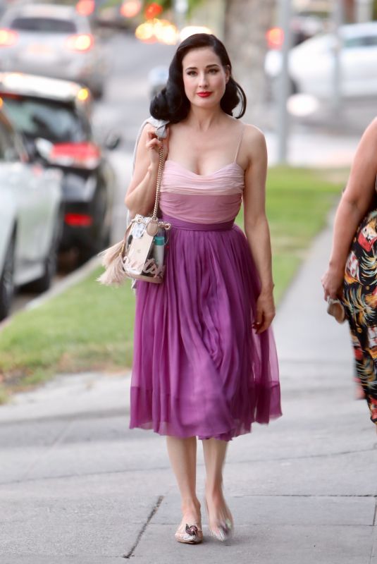DITA VON TEESE Out for Dinner Date at Little Dom’s in Los Feliz 07/19/2021