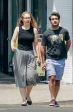 EMILY GORDON and Kumail Nanjiani Out for Lunch in Los Angeles 07/23/2021