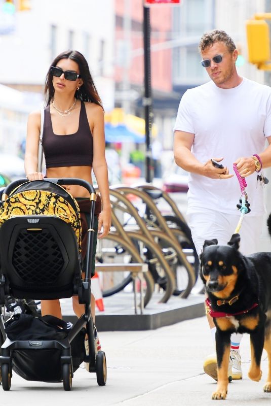EMILY RATAJKOWSKI and Sebastian Bear McClard Out with Their baby and Dog in New York 07/10/2021