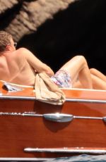 EMILY RATAJKOWSKI in Bikini and Sebastian Bear-McClard at a Baot in Nerano 07/27/2021