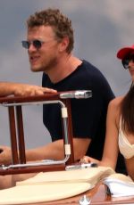 EMILY RATAJKOWSKI in Bikini and Sebastian Bear-McClard at a Baot in Nerano 07/27/2021