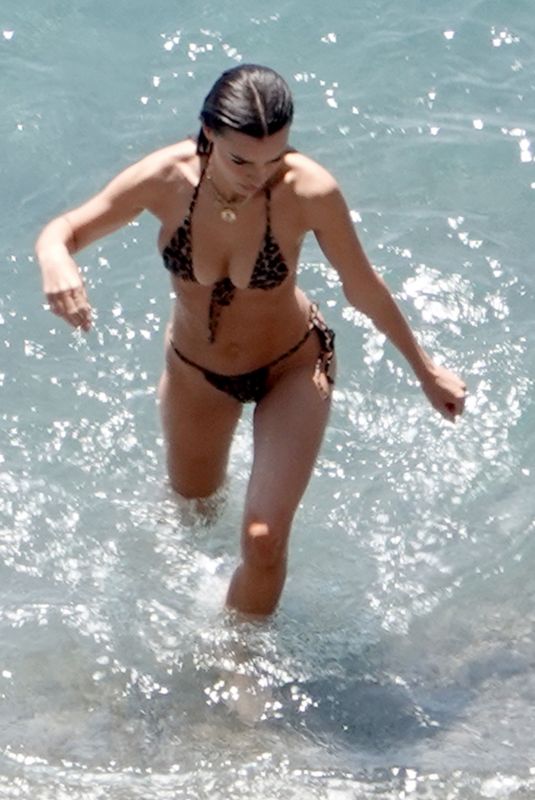 EMILY RATAJKOWSKI in Bikini at a Beach in Positano 07/22/2021