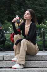 EMILY RATAJKOWSKI on the Set of Coca-Cola Zero Sugar Commercial in New York 07/13/2021