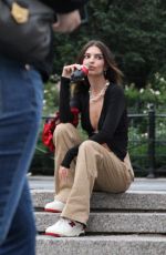 EMILY RATAJKOWSKI on the Set of Coca-Cola Zero Sugar Commercial in New York 07/13/2021