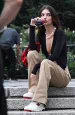 EMILY RATAJKOWSKI on the Set of Coca-Cola Zero Sugar Commercial in New York 07/13/2021