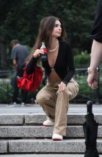 EMILY RATAJKOWSKI on the Set of Coca-Cola Zero Sugar Commercial in New York 07/13/2021