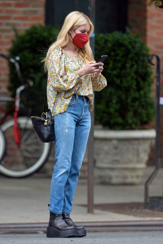 EMMA ROBERTS in Denim Out in New York 07/28/2021