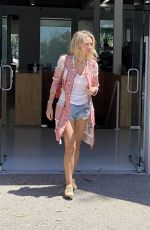 GIA SKOVA in Denim Shorts Shopping on Abbot Kinney in Los Angeles 07/10/2021