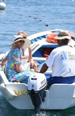 GINA GERSHON and TRUDIE STYLER at a Boat in Ischia 07/22/2021