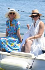 GINA GERSHON and TRUDIE STYLER at a Boat in Ischia 07/22/2021