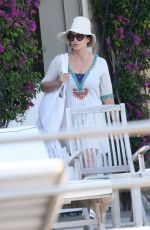 GINA GERSHON at Hotel Regina in Ischia 07/20/2021