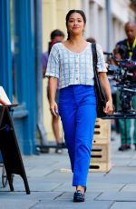 GINA RODRIGUEZ on the Set of Players in New York 07/28/2021