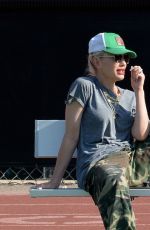 GWEN STEFANI Watched Their Sons Football Game in Los Angeles 07/25/2021