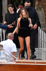 HAILEY BIEBER Heading to YSL Fashion Show in Venice 07/14/2021