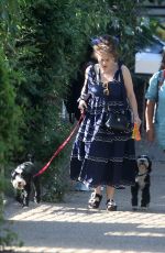 HELENA BONHAM CARTER Out with Her Dogs in London 07/18/2021