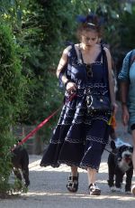HELENA BONHAM CARTER Out with Her Dogs in London 07/18/2021