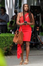 ISSA RAE on the Set of a TV Production in West Hollywood 07/13/2021