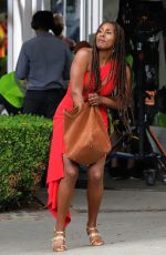 ISSA RAE on the Set of a TV Production in West Hollywood 07/13/2021