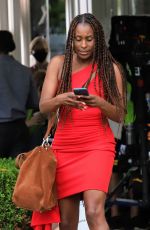 ISSA RAE on the Set of a TV Production in West Hollywood 07/13/2021
