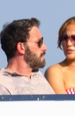 JENNIFER LOPEZ at a Yacht in Amalfi and Sorrento Coast 07/28/2021