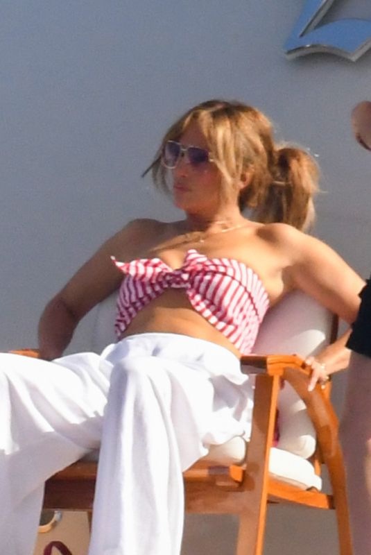 JENNIFER LOPEZ at a Yacht in Amalfi and Sorrento Coast 07/28/2021