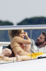 JENNIFER LOPEZ in Bikini and Ben Affleck at a Yacht in South of France 07/24/2021
