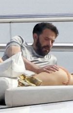 JENNIFER LOPEZ in Bikini and Ben Affleck at a Yacht in South of France 07/24/2021