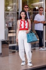 JESSICA WANG Leaves Hotel Martinez at 2021 Cannes Film Festival 07/16/2021