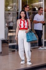 JESSICA WANG Leaves Hotel Martinez at 2021 Cannes Film Festival 07/16/2021